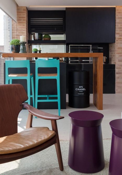 Espaço Gourmet com decoração moderna